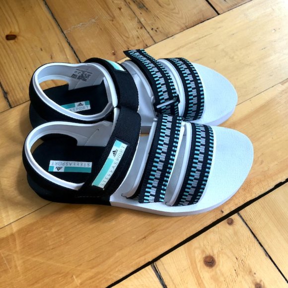 Stella Sport Black and White Velcro Sandals - Picture 2 of 9